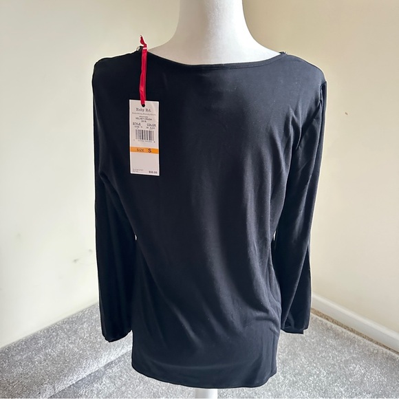 Ruby Rd. Velvet Crush Black Long Sleeve Top Small Embellished Neckline Blouse

⸻ - Picture 2 of 9